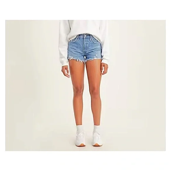 Gloria Vanderbilt Shorts Denim Women's Shorts Amanda Distressed Shorts Size 16 - Picture 1 of 12